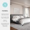 Martha Stewart Jett King Size Solid Wood Platform Bed w/Upholstered Base/Inset Paneled Headboard, Brown Gray/Gray MG-0900271F-K-BRN-GY-MS - alternate 2